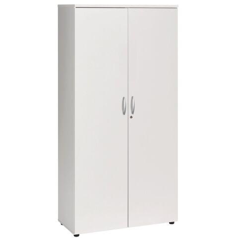 ARMOIRE HAUTE BOIS PORTES BATTANTES H 200 X L 100 CM EXCELLENS BLANC