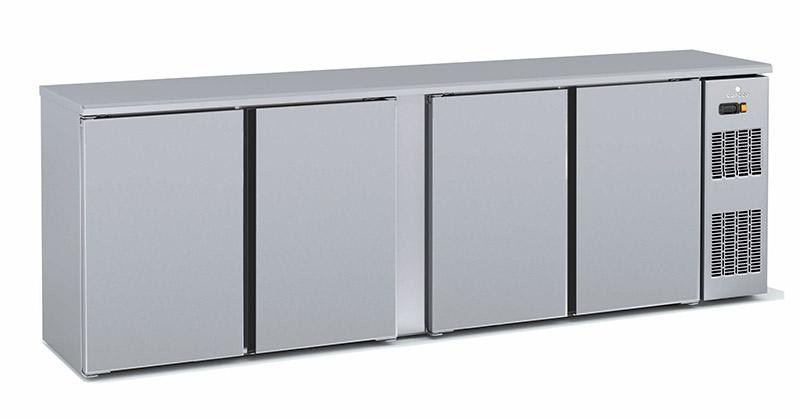 Arrière-bar positif professionnel inox prof 530 hauteur 820 4 portes vitrées battantes - SBI-250_0