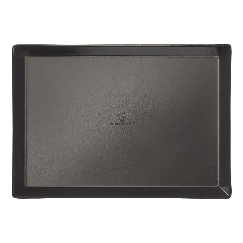 Assiette Quartz bagasse laminée noire 18,5x13x1,6cm - par 200_0