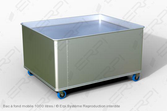 Bac à fond mobile 1000 litres - BFM15012080-01A - Chariot en aluminium anodisé avec plateau renforcé_0