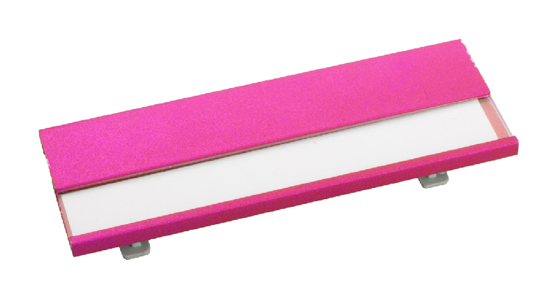 Badge identifiant en aluminium - papier remplaçable - couleur fuchsia - 9g_0
