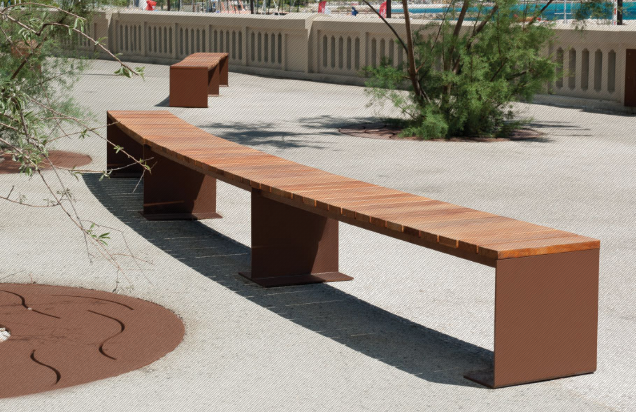 Banc public en bois - Banquette MANTA - Design Studio AlignØCircle_0