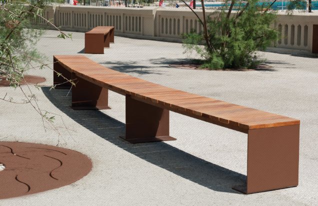 Banc public en bois cyria banquette manta_0