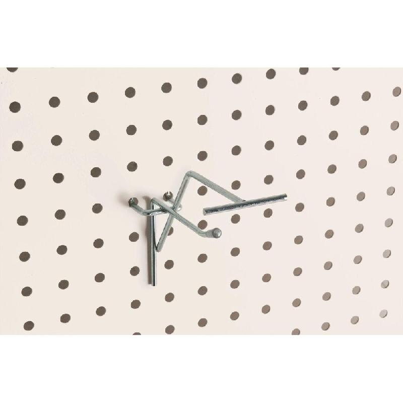 Broche simple fil + T L10cm pour fond perforé + embout - zingué - par 20 - acier - porte étiquette_0