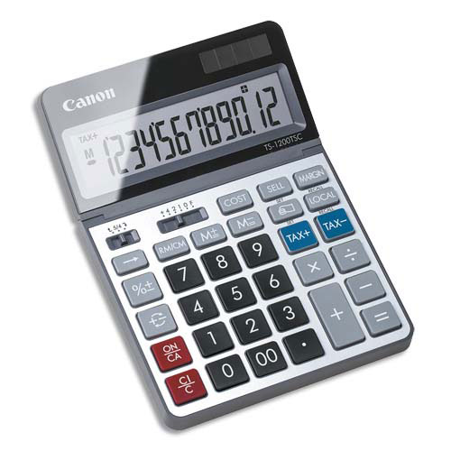 CALCULATRICE ECOLOGIQUE CANON TS-1200TSC - 12 CHIFFRES - ECRAN INCLINABLE
