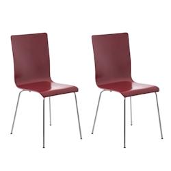 Décoshop26 - Lot de 2 chaises de cuisine en bois rouge et métal CDS10061 - 3000276413426_0