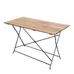 Décoshop26 - Table de jardin pliable en bois d'acacia et acier 120 x 60 cm couleur naturelle 04_0008538 - 3000262615506_0