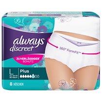 DISCREET CULOTTE POUR INCONTINENCE PLUS, TAILLE: L - LOT DE 2