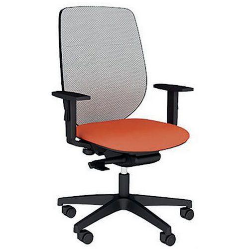 FAUTEUIL OKAY ASSISE TISSU B01/017 ORANGE RÉSILLE EN GRIS - QUADRIFOGLIO