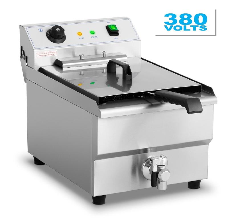 Friteuse 16 litres 380v avec vanne de vidange_0