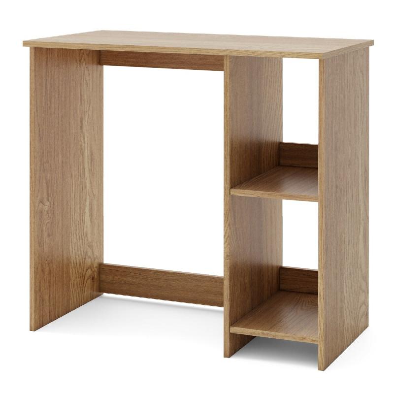 Helloshop26 - Bureau d'ordinateur compact 80 x 40 x 74 cm avec espace de rangement stable moderne en bois marron 20_0010882 - marron Bois massif 30002_0