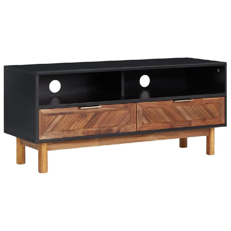 Helloshop26 - Meuble TV multimédia étagère télévision buffet téléviseur salle à manger salon chambre 100 x 35 x 45 cm bois d'acacia 02_0025498_0