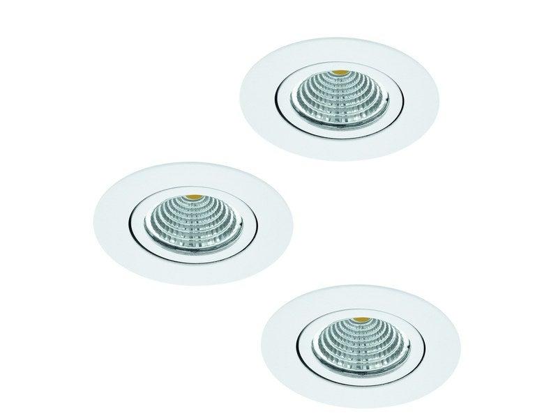 Kit 3 spots à encastrer orientable saliceto led intégrée, 4000k rond blanc_0