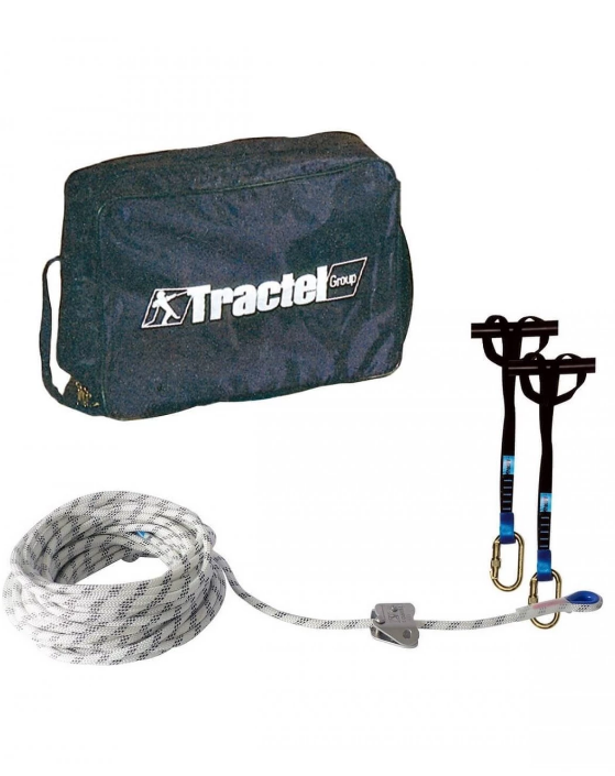 Ligne de vie temporaire drisse 18m - tendeur mousqueton - Tempo 3 Tractel pour 3 utilisateurs_0