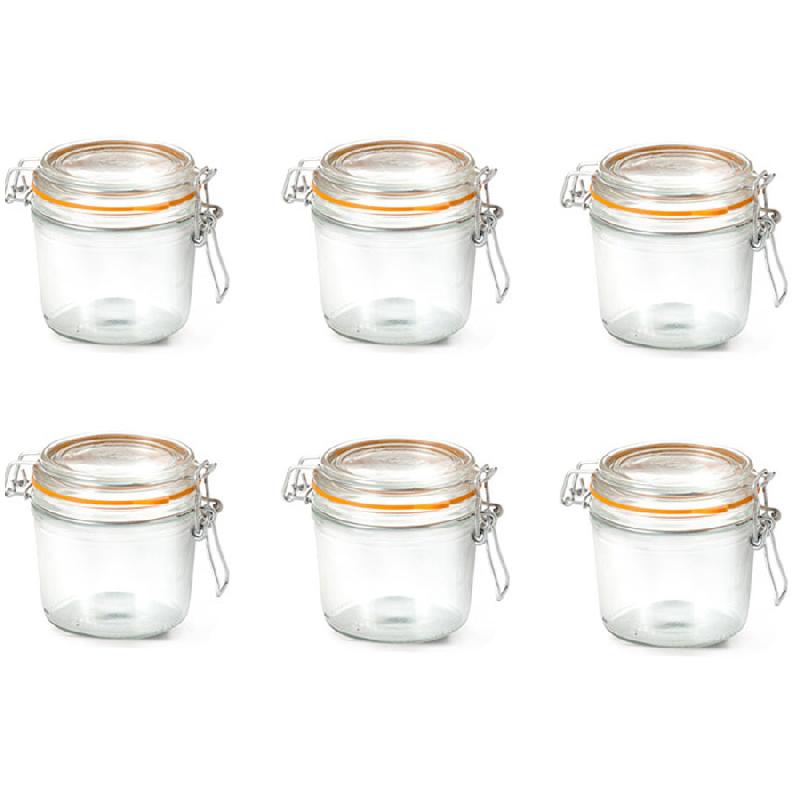 LOT DE 6 TERRINES HERMÉTIQUES EN VERRE 350G JOINT 85MM - LE PARFAIT - SUPER