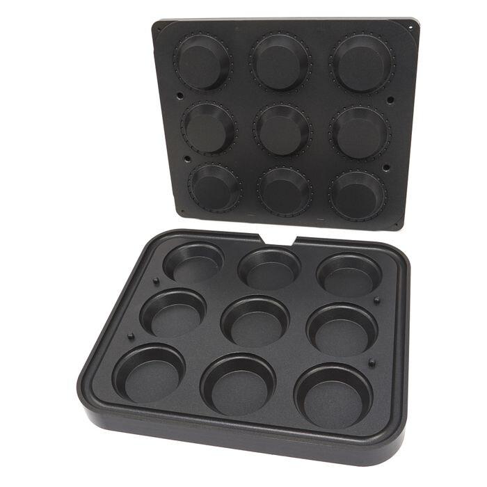 Maxima - Moule à tartelettes rond, dimension interne Ø65 mm, externe Ø89 mm, hauteur 22 mm, 9 pièces, plaque de cuisson 380x328 mm - 9374315_0