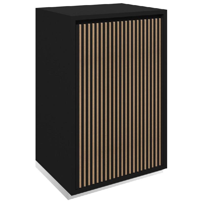 Meuble Vertigo T01 1 porte MDF naturel et noir - 60x47x93cm_0