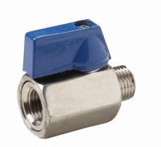 Mini vanne MF manette bleue - PN 16 - Laiton chromé EN 12165 - réf. : VS1012_0