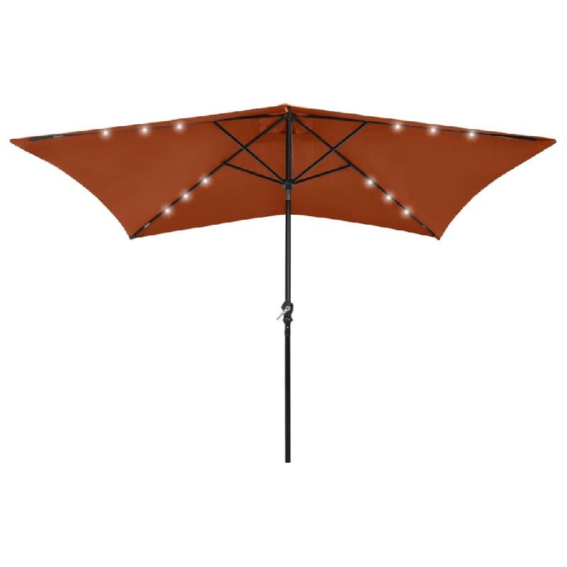Parasol de jardin avec LED et mât en acier terre cuite 2x3 m Modèle Boreal Stella - 313791_0