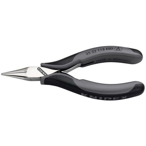 PINCE DE PRÉHENSION - BECS DEMI-RONDS LISSES - 115MM - BI-MATIÈRE ESD - KNIPEX
