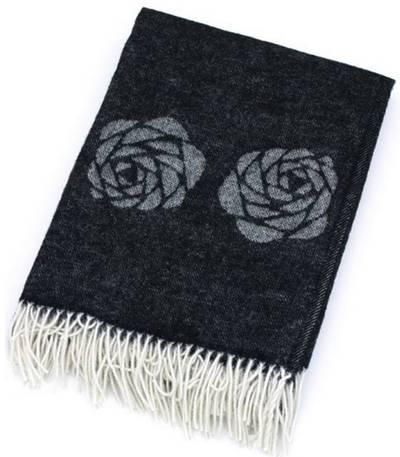 PLAID NOIR MOTIF ROSE