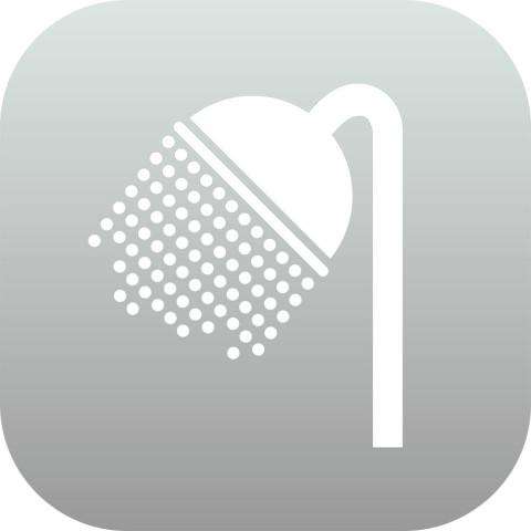 PLAQUE EN DRAPEAU PLEXI - DOUCHE - GRIS CLAIR