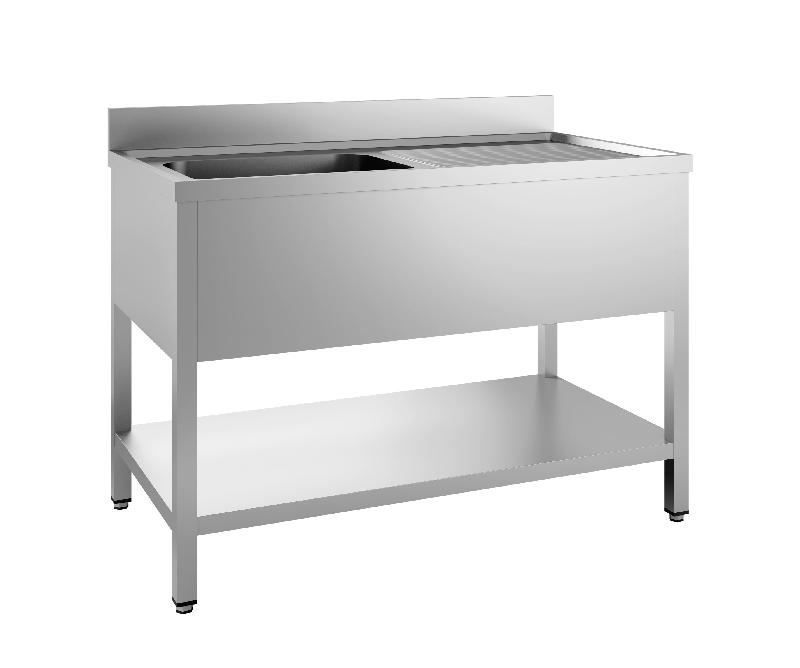 Plonge inox 700 avec étagère bloc évier x 1 à gauche 1400 - P7452.0435_0