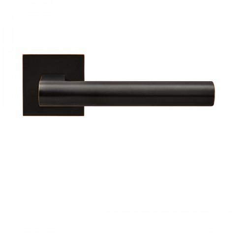 POIGNÉES DE PORTE SUR ROSACES CARRÉES SÉRIE EPL 45Q MADEIRA - NOIR BRONZE - BEC DE CANE KARCHER DESIGN