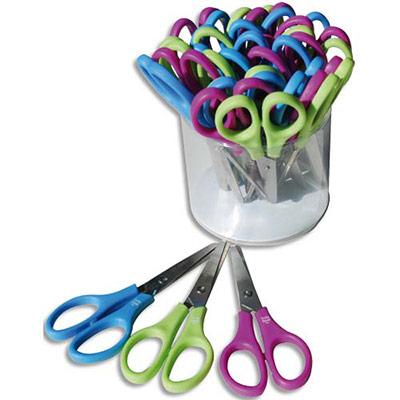 POT DE 26 PAIRES DE CISEAUX ECOLIERS BOUTS RONDS SAFETOOL 13CM DONT 2 GRATUITS
