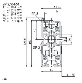 Profilé de section sp 2/r-100 n°3 842 529 931_0