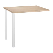RETOUR BUREAU SUSPENDU PRACTICA  80 X P 60 CM PLATEAU CHÊNE CLAIR PIÈTEMENT BLANC