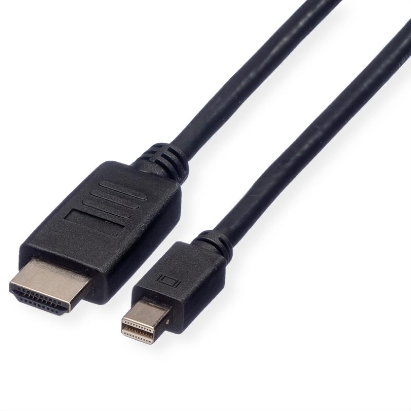 ROLINE Câble Mini DisplayPort, Mini DP - HDTV, M/M, noir, 1 m_0