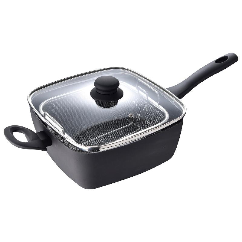 San Ignacio Optimum Plus - Poêle Carrée 24x24x9,5cm en Aluminium Pressé Induction avec Couvercle - aluminium Q4327_0