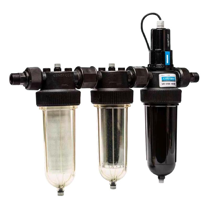 Sterilisateur trio-uv CINTROPUR 4100 26/34 - 230v - 50hz - désinfection des eaux de puits contaminées - équipé d'un préfiltre 25μm et d'un filtre à charbon actif_0