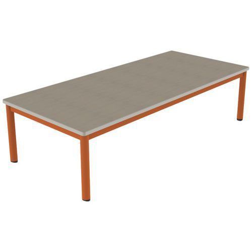 TABLE CARÉLIE MOB 180X80 T1 STR POLY. ÉRABLE G. BEIGE/PAPAYE - MOBIDECOR