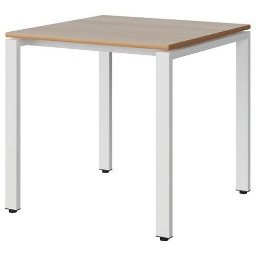 TABLE MALIBU 80X80 T6 SOUDÉ STR ALAI ACACIA/BLC 9016 - MANUTAN EXPERT