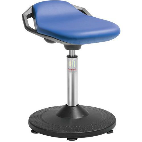 TABOURET TRUMPET SPACE - IMITATION CUIR - MEDIUM - BLEU - GLOBAL PROFESSIONAL SEATING