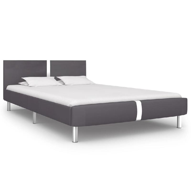 VidaXL Cadre de lit sans matelas gris similicuir 140x200 cm Modèle Ovelis - 280838_0