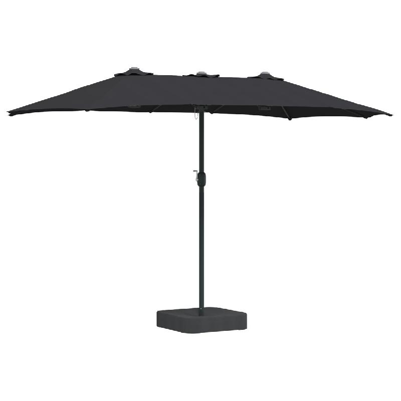 VidaXL Parasol de jardin Noir 385 x 209 x 244 cm Polyester et Acier Modèle Titan Terrasse Pro - 42003281_0