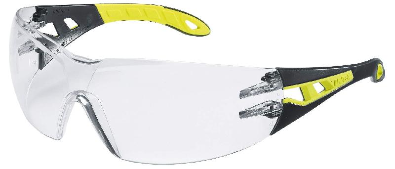 UVEX PHEOS S - Lunette de protection de travail transparente 9192710 - Revêtement HC/AF noir/vert_0