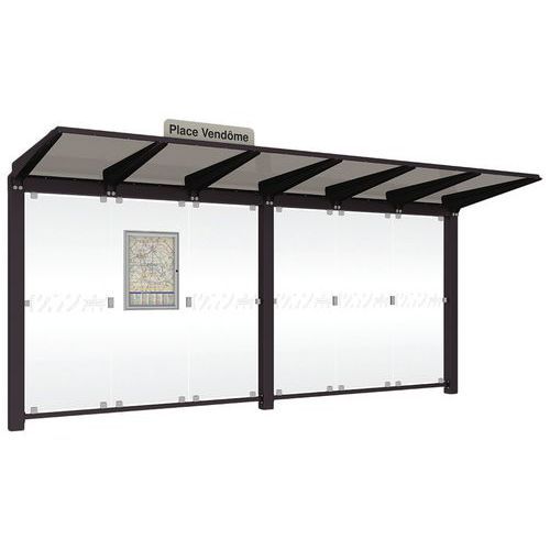 ABRI BUS VENISE 5 M SANS BARDAGES LATÉRAUX - NOIR 9005 - PROCITY