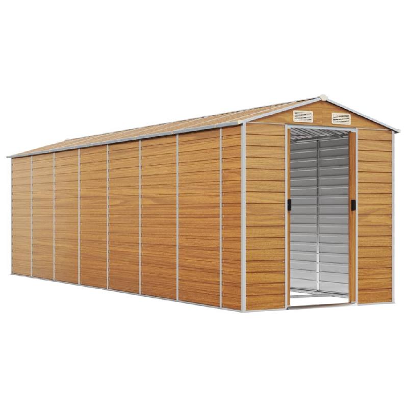 Abri de jardin marron clair 191x640x198 cm acier galvanisé Modèle AbriÉmeraude 129 - 8720845894825_0