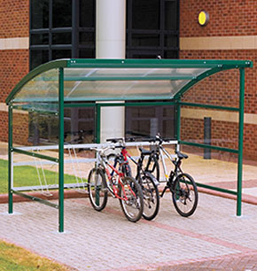 Abri vélo semi-ouvert dijon / structure en acier / bardage en plexiglas / pour 8 vélos_0