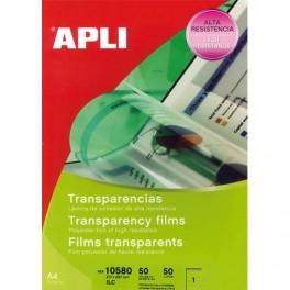 APLI FILM TRANSPARENTS POUR PHOTOCOPIEUR/IMPRIMANTES LASER ET JET D'ENCRE B/50