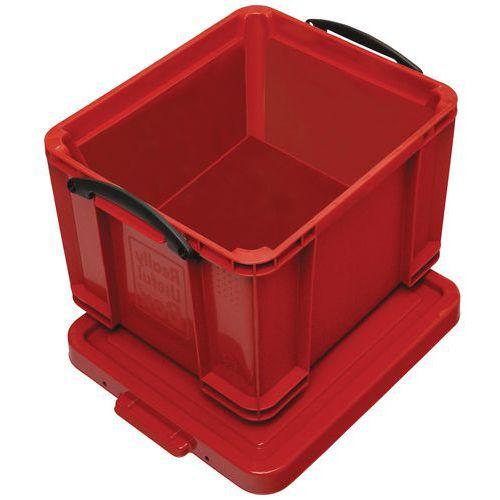 BAC DE RANGEMENT PLASTIQUE + COUVERCLE 35L R OUGE - REALLY USEFUL PRODUCTS