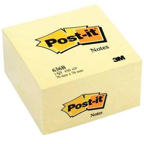 BLOC NOTE CUBE POST-IT 76 X 76 MM JAUNE PASTEL