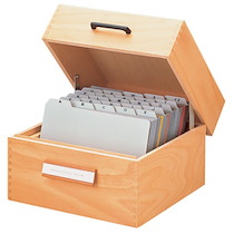BOÎTE À FICHES EN BOIS POUR 900 FICHES, A6 PAYSAGE