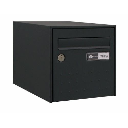 BOÎTE AUX LETTRES - SIMPLE FACE - VOLET ANTI BRUIT - NOIR - STEEL BOX DECAYEUX