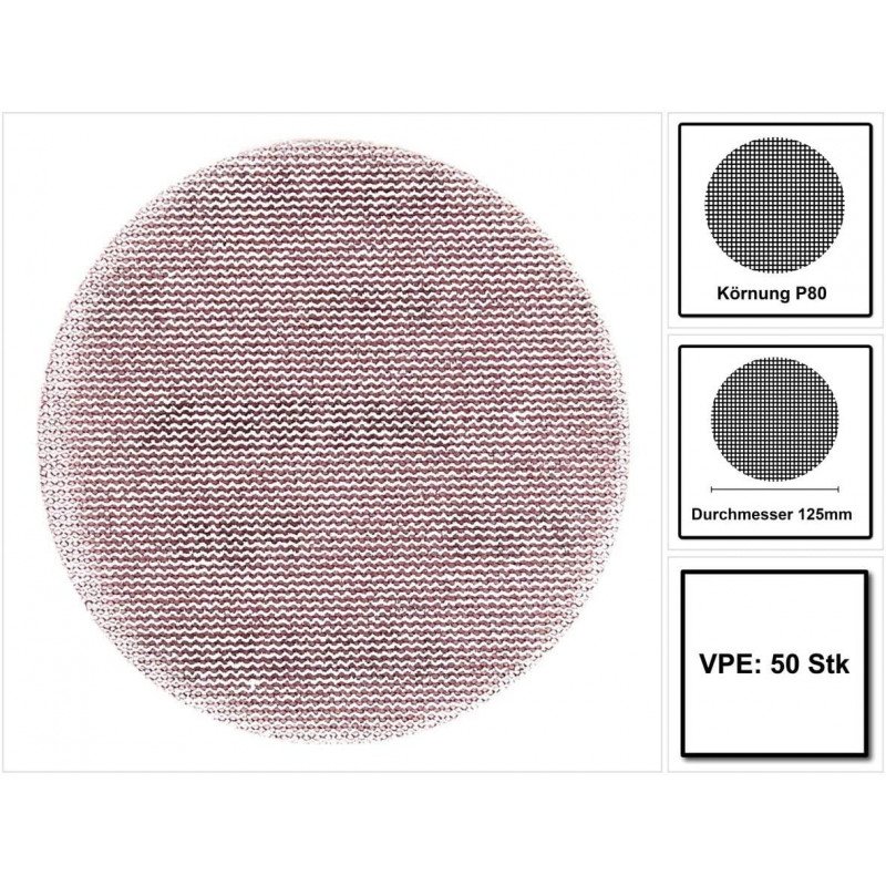 DISQUE ABRASIF RÉTICULÉ ABRANET AUTO-AGRIPPANT GRAIN 80 - MIRKA - 5423205080