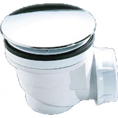 BONDE DE DOUCHE PVC 90 MM AVEC CAPOT ABS CHROMÉ - SORTIE HORIZONTALE - CH690 NICOLL